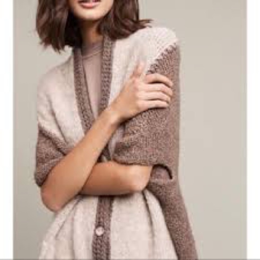 Anthropologie Two-Tone Knit Cardigan